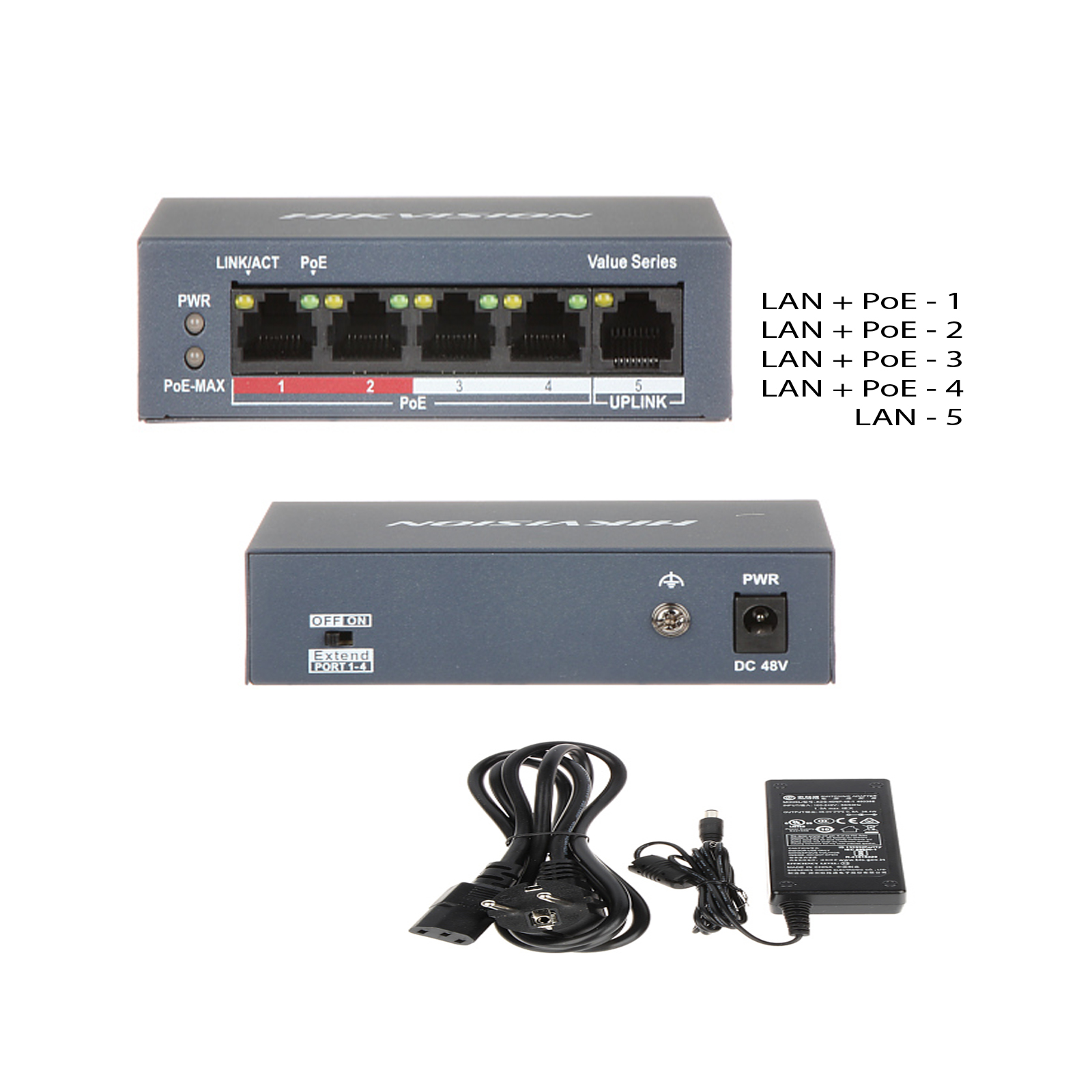 Switch PoE 4P DS-3E0105P-E/M(B) — imagen 5