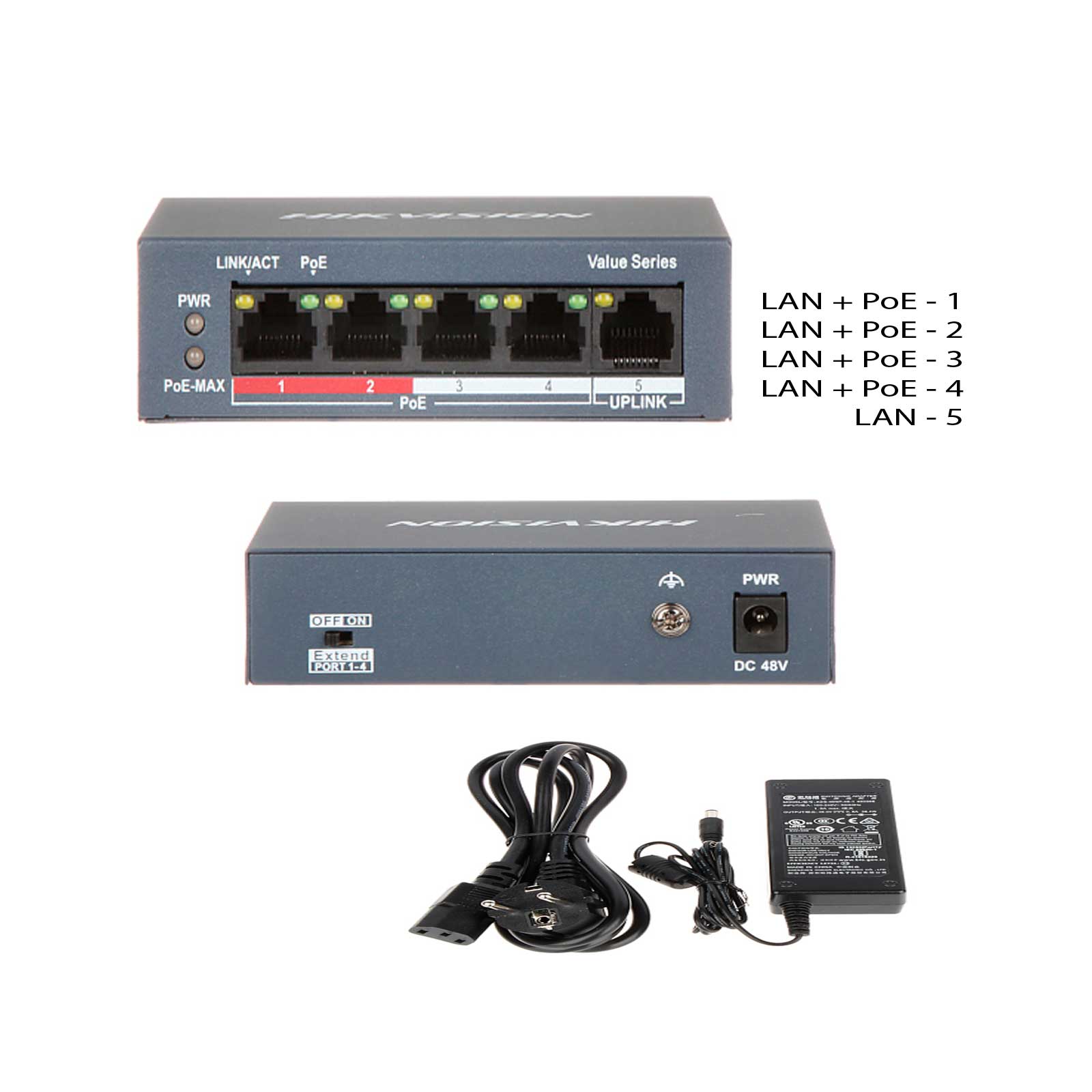Switch PoE 4P DS-3E1105P-EI/MS — imagen 2