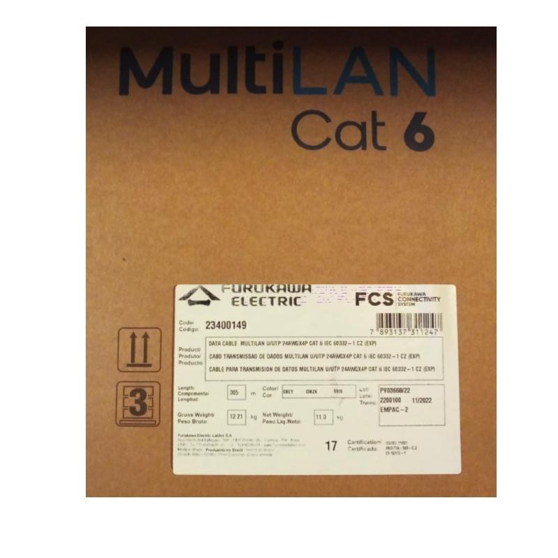 Bobina UTP Cat 6 gris 305 m Furukawa